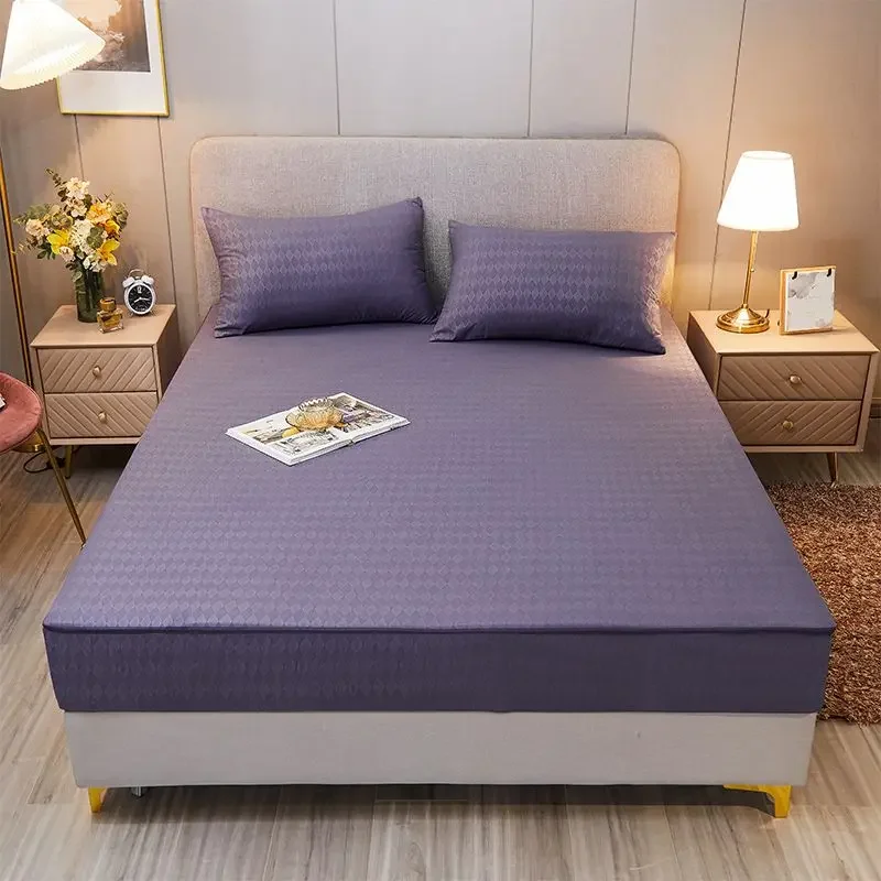 WASAR 6-Side fully enclosed mattress protector cover with zipper luxury bedding single double bed sheet protection pad king size