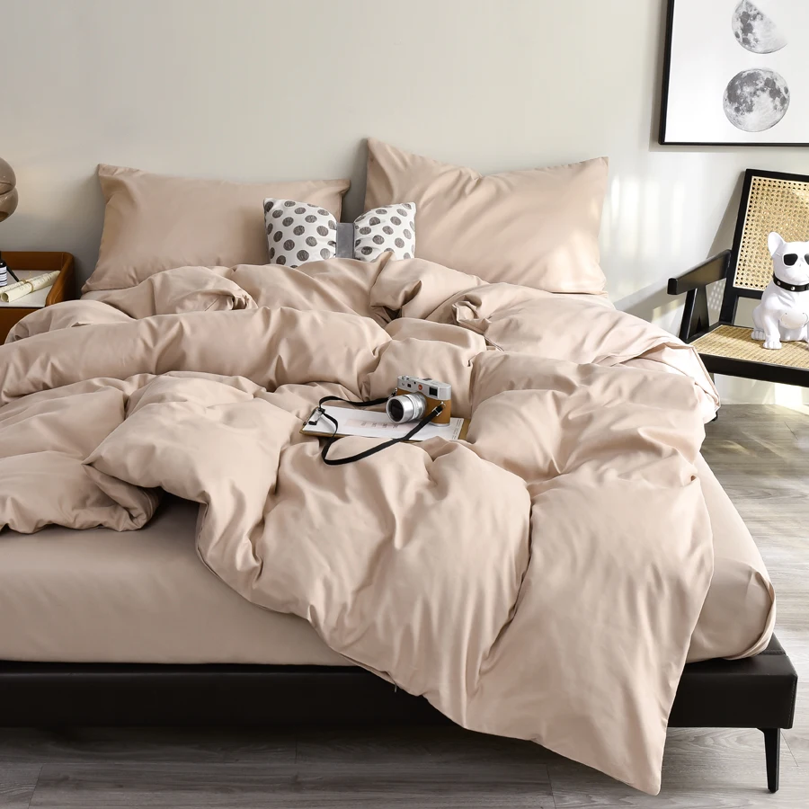 WASART Four Seasons White Bedding Four-Piece Set 220x224 Luxury King Size Home Hotel Duvet Cover Sheet Pillowcase Hypoallergenic