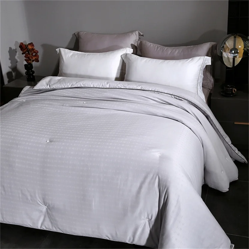 Mulberry Silk Quilt for All Season, 100% Cotton Shell Natural Silk Comforter, Breathable Comfortable Luxury Blanket Quilts Duvet