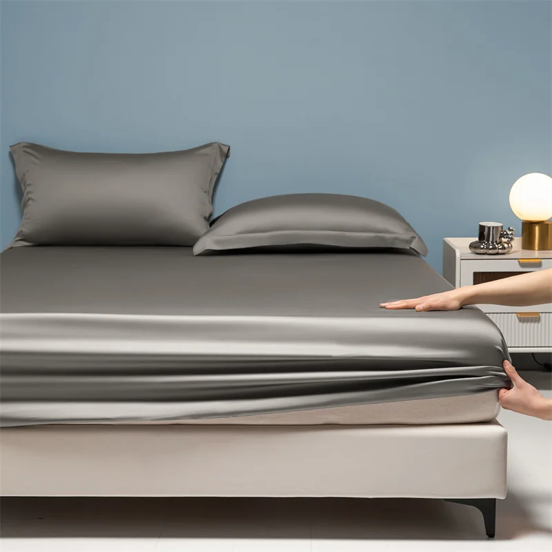 Premium Egyptian Cotton Bedding Fitted Sheet Elastic Band Around Mattress Cover Double Queen King Size Bed Cover No Pillowcase