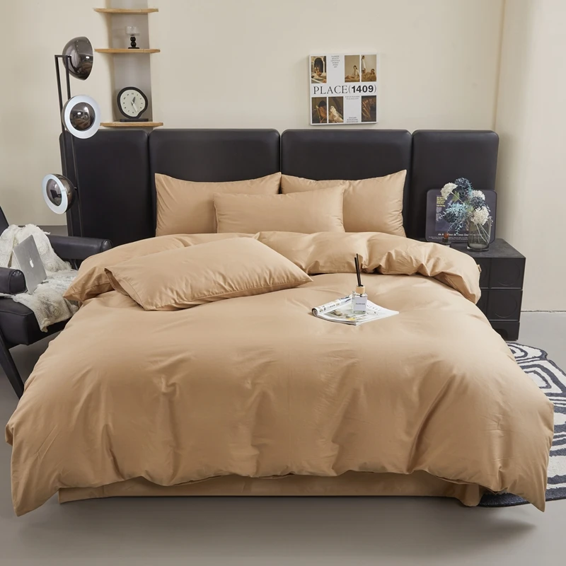 WASART Polyester cotton duvet cover with pillowcase cozy couple luxury bedding set quilt cover single double bed queen king size