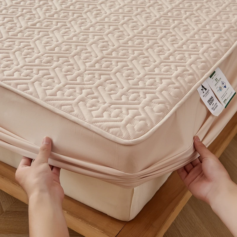 Quilted Mattress Cover Pure Cotton Soft Anti-bacterial Breathable Bed Pad Mat Mattress Protector Toper Cover Without Pillowcase