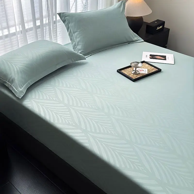 WASART Geometry Print Mattress Protector Elastic Fitted Bed Sheet Cover Luxury Double Bed Hypoallergenic Soft Breathable Bedding