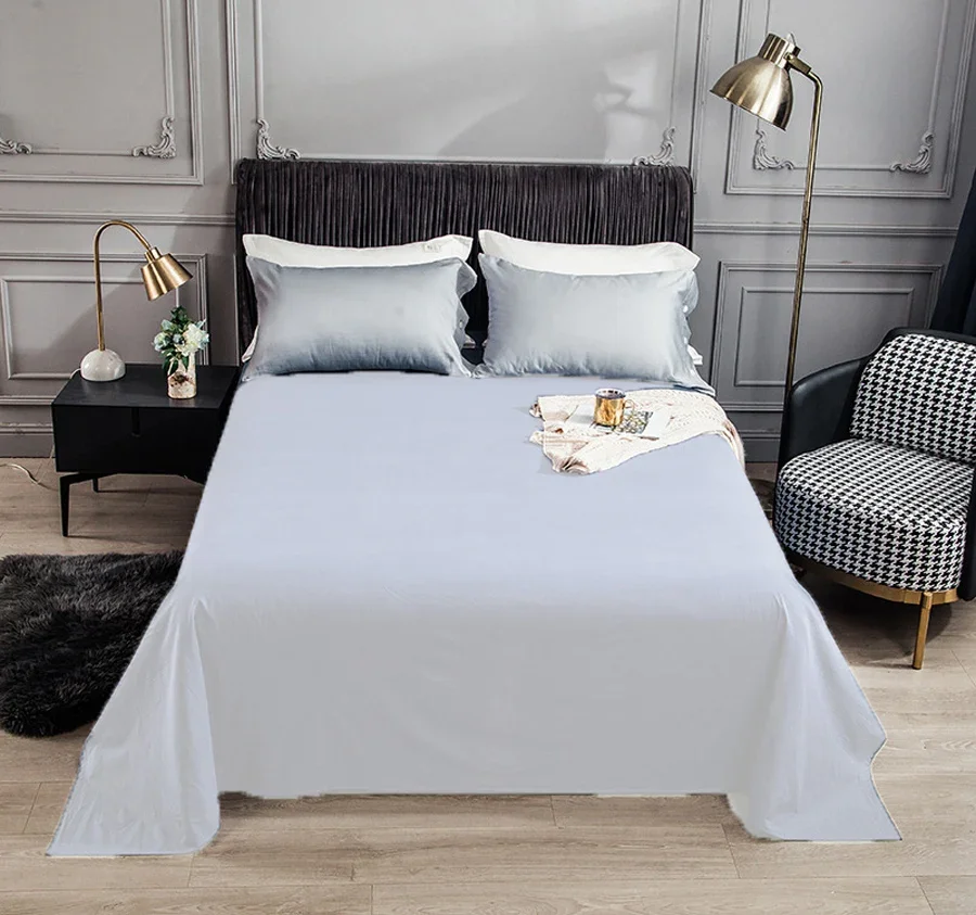 WASART Pure cotton flat bed sheet summer bedspread soft bed linens 2 people couple luxury double bed bedding king size bedsheet