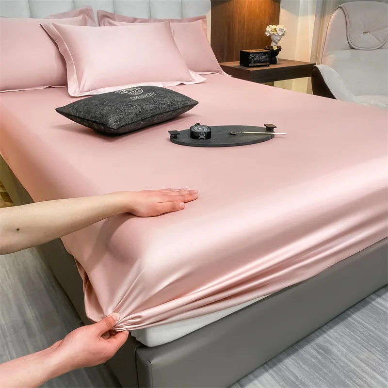 Soft Luxury Egyptian Cotton 400TC Fitted Bed Sheet with Elastic Bands Mattress Cover Non Slip Machine Washable 140/160/180/200cm