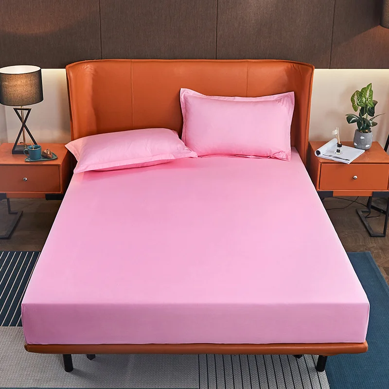 WASART Cotton fabric bed sheet elastic fitted sheet mattress protector cover cozy double bed couple bed linens 150x190 king size