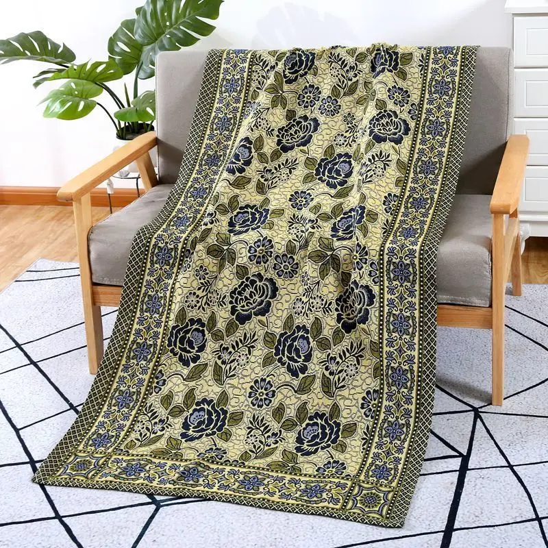 WASART Vintage Rose Jacquard Blanket Thicken Multipurpose Throw for Bed Picnic Sofa Soft & Portable Decor Gift Home Outdoor Use