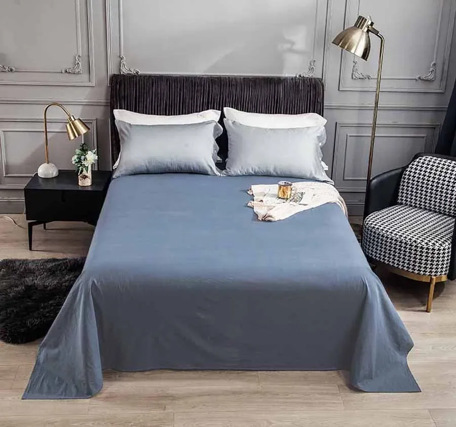 WASART Pure cotton flat bed sheet summer bedspread soft bed linens 2 people couple luxury double bed bedding king size bedsheet