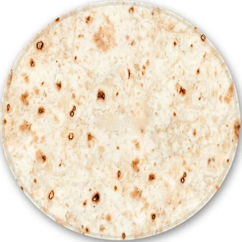 WASART Soft warm flannel tortilla pizza blanket mexican pita lavash fleece sofa plaid winter fluffy plush thick throw blankets
