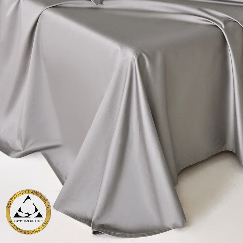 Egyptian Cotton Bed Flat Sheet, 1PC 800 Thread Count Top Sheets for Single Double King Queen Bed, Luxury Soft Bedsheet Bed Linen