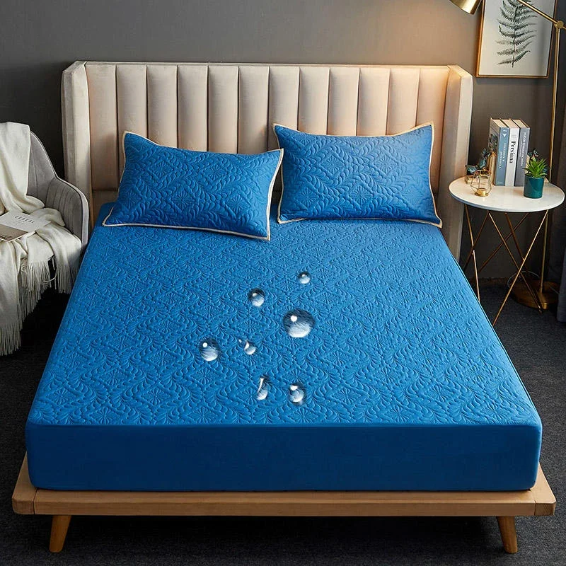 WASART Waterproof mattress protector cover elastic fitted sheet style bed protection pad single double queen king size 90/180