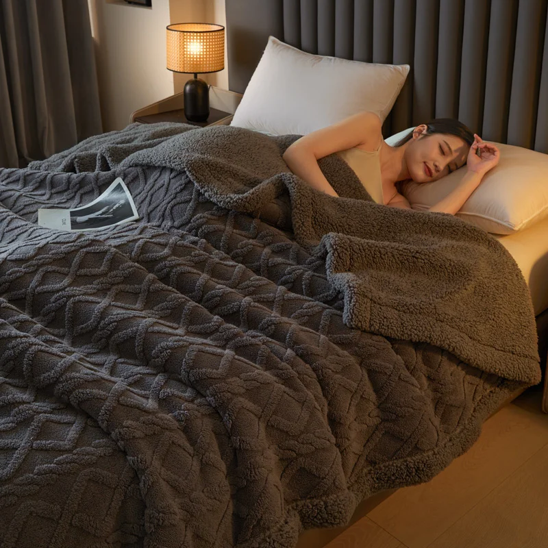 Premium Sherpa Double Layer Blanket Soft Reversible Fleece Warm Thick Throw Blanket for Bed, Couch Cozy All-Season Home Decor