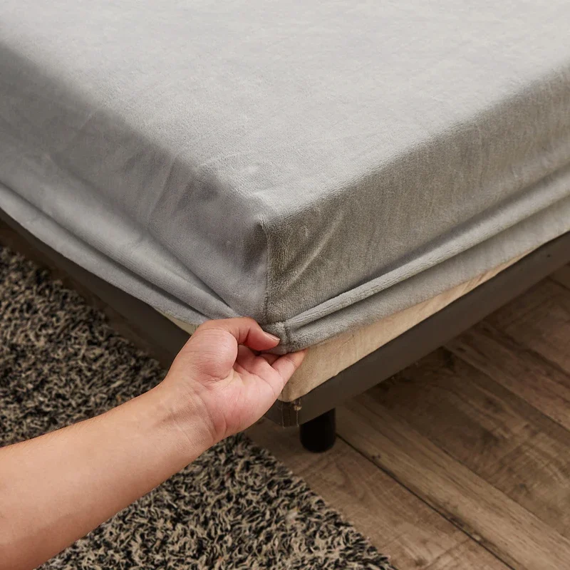 WASART Warm velvet elastic fitted sheet mattress cover winter bedspreads 2 people luxury double bed bed sheet king size 160/200
