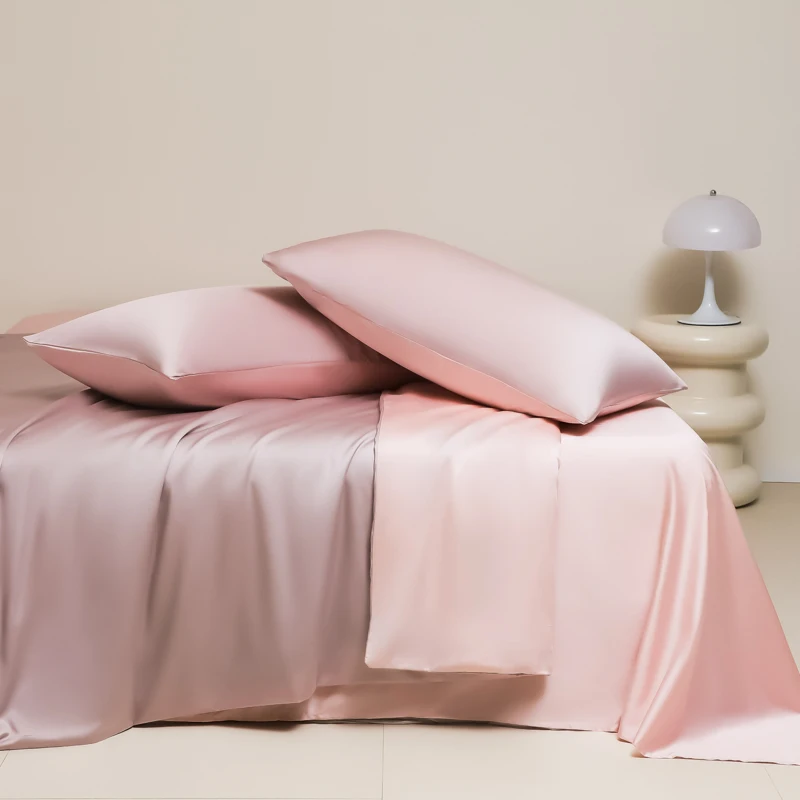 2024 New Ice Silk Bedding Set Summer Cold Duvet Quilt Cover Flat/Fitted Sheet With Pillowcases Bed Linen Full Queen King Size