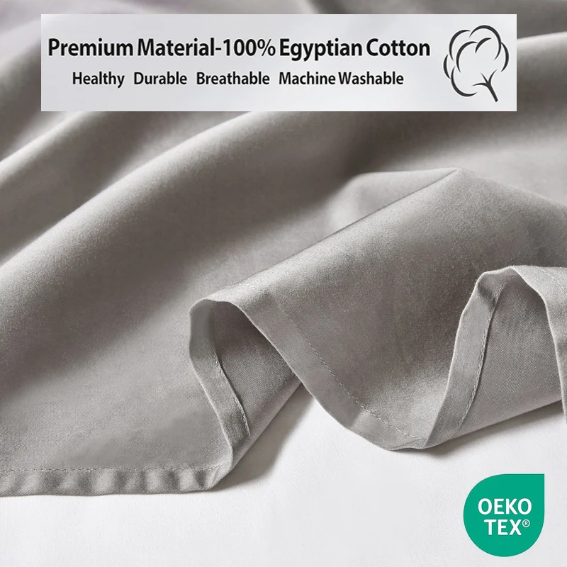 Egyptian Cotton Bed Flat Sheet, 1PC 800 Thread Count Top Sheets for Single Double King Queen Bed, Luxury Soft Bedsheet Bed Linen