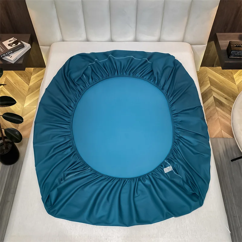 Egyptian Cotton Fitted Sheet with Elastic Bands Adjustable Non Slip Mattress Covers for Twin Double King Queen Bed Soft Bedsheet