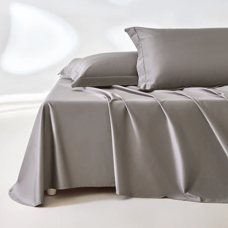 Egyptian Cotton Bed Flat Sheet, 1PC 800 Thread Count Top Sheets for Single Double King Queen Bed, Luxury Soft Bedsheet Bed Linen