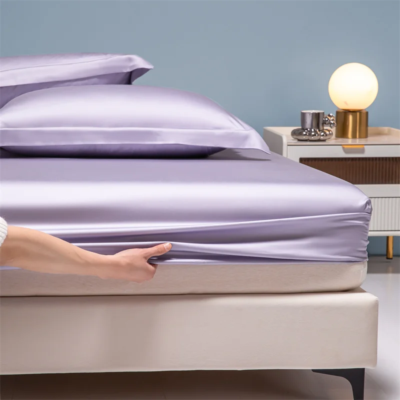Luxury 100% Bamboo Bed Sheet Set with Fitted Sheets Flat Bedsheet Pillowcase Double Queen King Size Bedding Sets Smooth Silky
