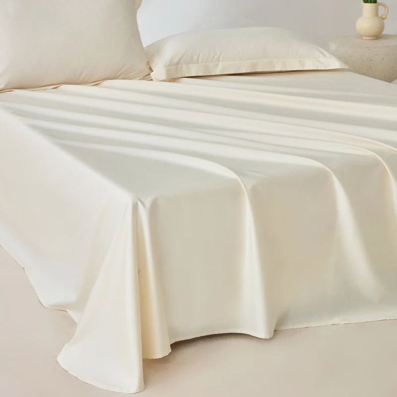 Egyptian Cotton Bed Flat Sheet, 1PC 800 Thread Count Top Sheets for Single Double King Queen Bed, Luxury Soft Bedsheet Bed Linen