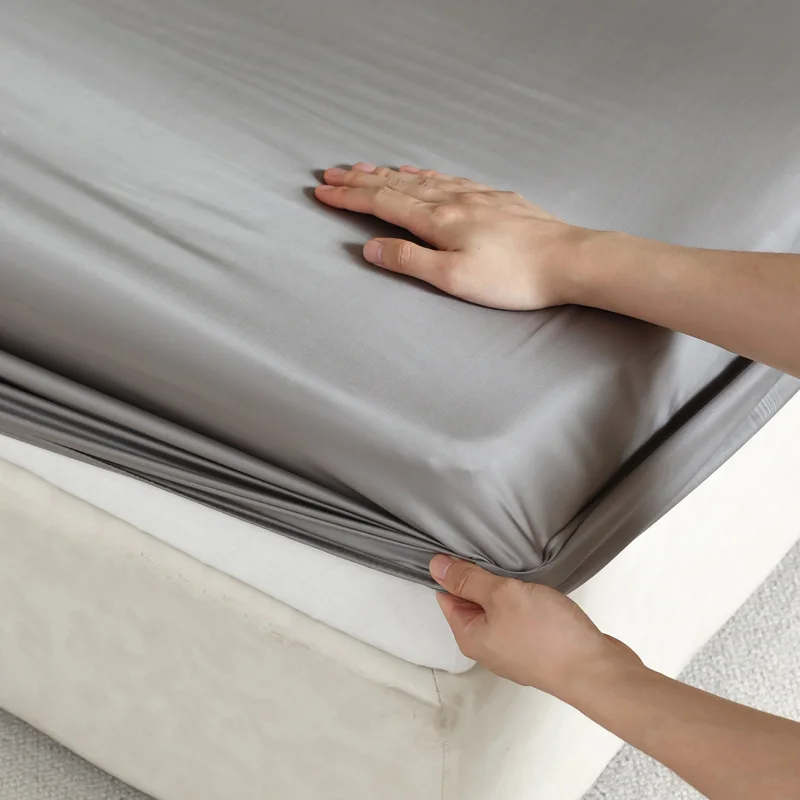 Luxury Mulberry Silk Fitted Bed Sheet with Elastic Bands High End Mattress Cover Customized Bed Cover Smooth Ultra Soft Bedding