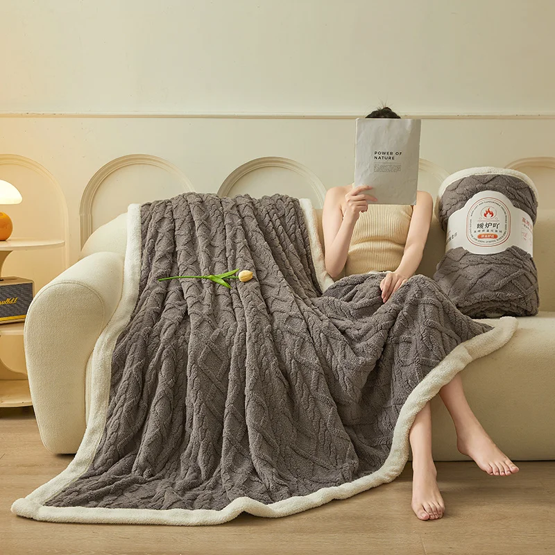 Sherpa Fleece Throw Blanket Queen King Size for Couch, Bed and Sofa, Thick and Warm Blanket, Soft Fuzzy Plush Blanket for Winter