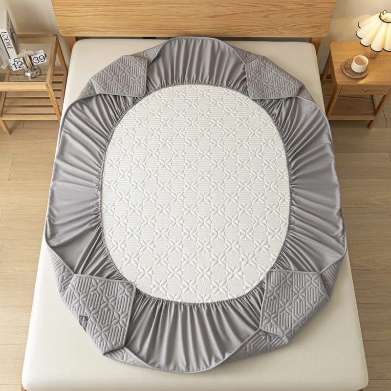 WASART Waterproof Quilted Mattress Protector Cover Elastic Fitted Sheet Style Couple Bed Protection Pad King Size Hypoallergenic