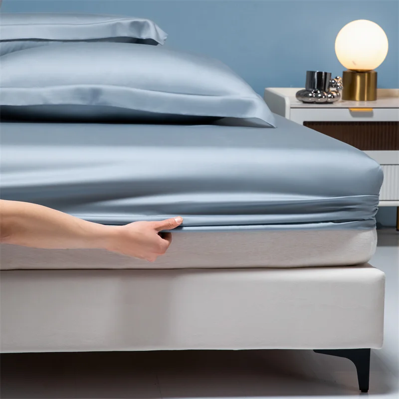 Luxury 100% Bamboo Bed Sheet Set with Fitted Sheets Flat Bedsheet Pillowcase Double Queen King Size Bedding Sets Smooth Silky