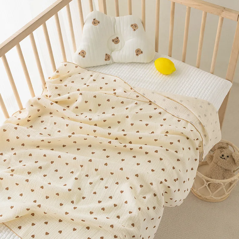 Battilo 100% Cotton Baby Blanket Soft Breathable Muslin Swaddle Blanket for Newborn Infant Plaid Receiving Blankets Toddler Gift