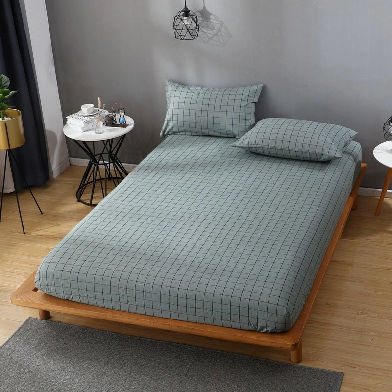 100% Cotton Bed Sheet Soft Comfortable Mattress Protector Cover,Classic Plaid Style,140x200 160x200 180x200..19 Sizes