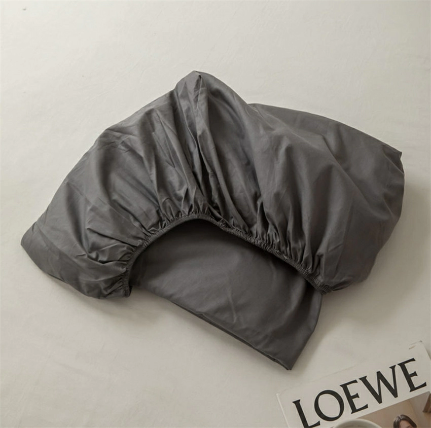 Cotton Mattress Cover with Elastic Rubber Band Soft Comfort Fitted Bed Sheet Ins Style Plain Color Bedsheet Adjustable Bed Cover