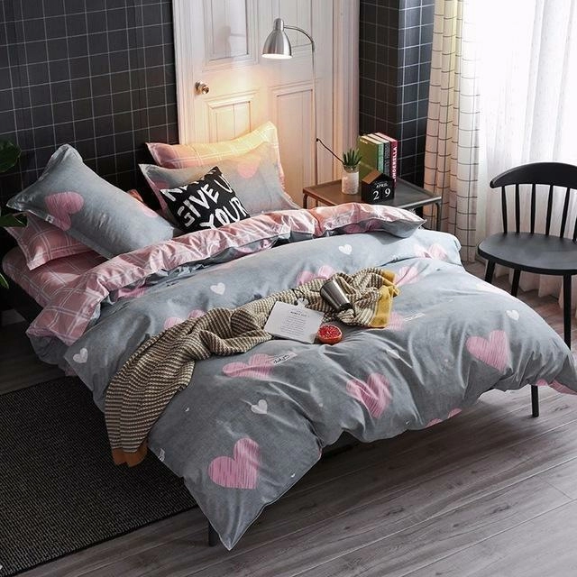 J5 Bedding Set Jpcs King Duvet Cover/ Quilt Cover/comforter Cover + 2 Pillowcase Bed Cover Size 150*200/180*220/200*200/220*240